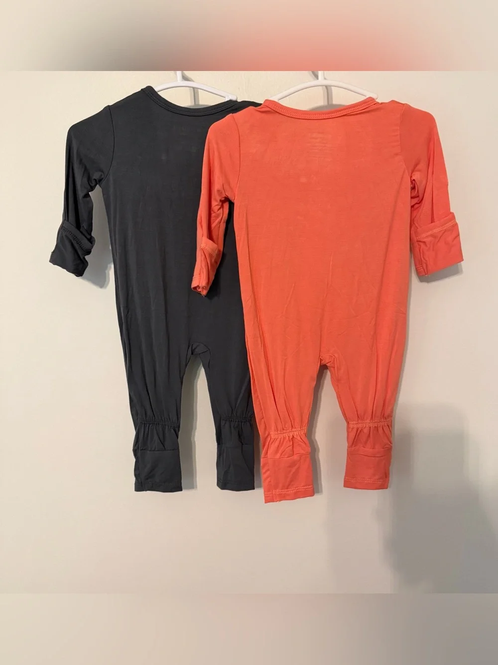 GUISBY Bamboo Zip Sleeper Bundle NWT 0-3 Months Coral & Gray